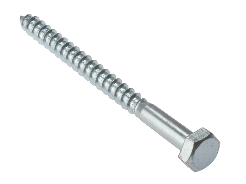 ForgeFix Coach Screw Hexagon Head Single Thread ZP M8 x 30mm Bag 10
