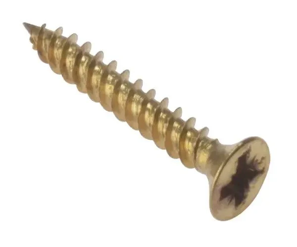 ForgeFix General Purpose Pozi Compatible Screw CSK TT Electro Brass 3/4in x 8 Box 200