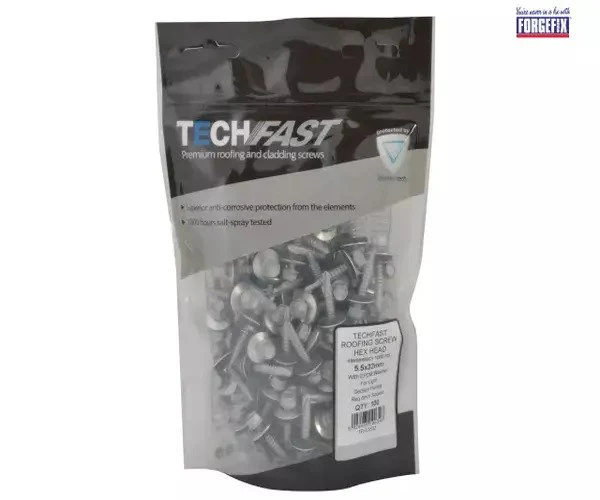 ForgeFix TechFast Hex Head Roofing Screw Self-Drill Light Section 5.5 x 32mm Pack 100 - Image 2