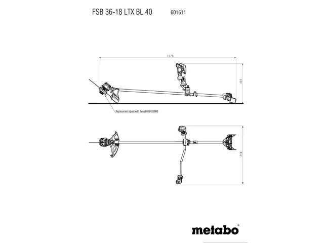 Metabo FSB 36-18 LTX BL 40 Bike Handle Line Trimmer 36V Bare Unit - Image 5