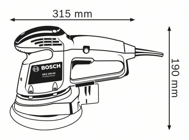 Bosch GEX 34-150 Professional Random Orbital Sander 150mm 340W 240V - Image 3