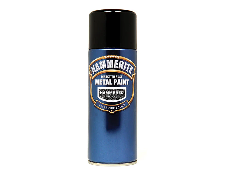 Hammerite Direct to Rust Hammered Finish Aerosol Black 400ml