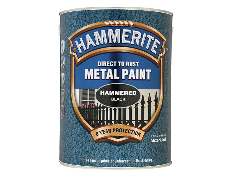 Hammerite  Direct to Rust Hammered Finish Metal Paint Black 5 Litre