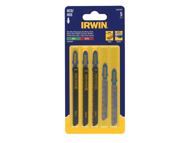 IRWIN® HCS/HSS T-Shank Jigsaw Blade Set, 5 Piece - Image 2