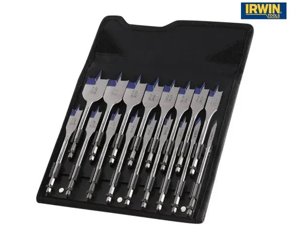 Irwin Blue Groove 4X Flat Bit Set, 17 Piece