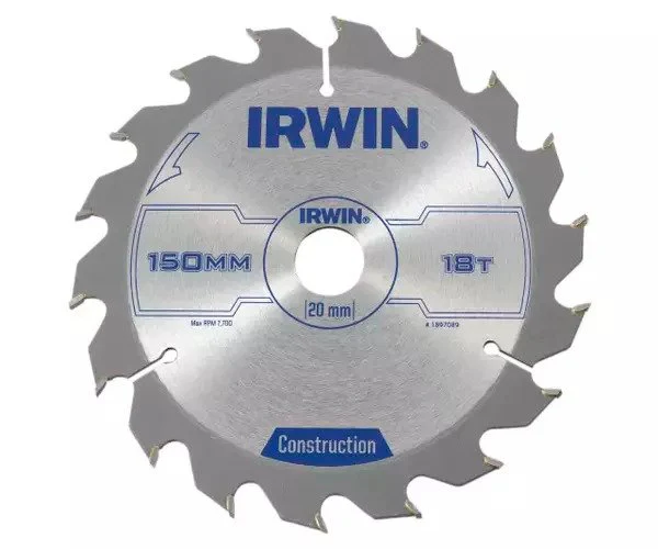 Irwin Construction Circular Saw Blade 150 x 20mm x 18T ATB