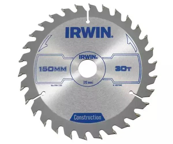 Irwin Construction Circular Saw Blade 150 x 20mm x 30T ATB