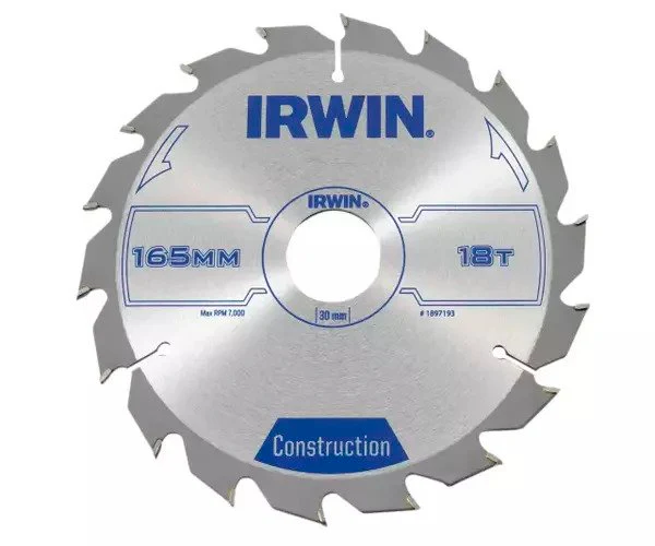 Irwin Construction Circular Saw Blade 165 x 30mm x 18T ATB