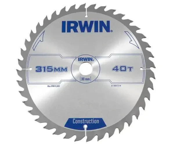 Irwin General Purpose Table & Mitre Saw Blade 315 x 30mm x 40T ATB