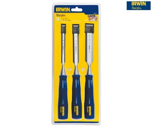 Irwin M444 Bevel Edge Chisel Blue Chip Handle Set, 3 Piece - Image 3