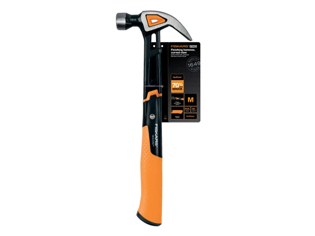 Fiskars IsoCore Curved Finishing Hammer 450g (16oz) - Image 6