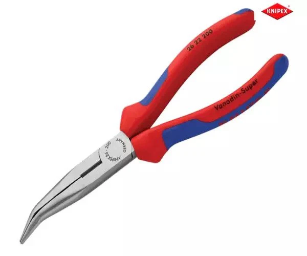 Knipex Bent Snipe Nose Side Cutting Pliers Multi-Component Grip 200mm (8in)