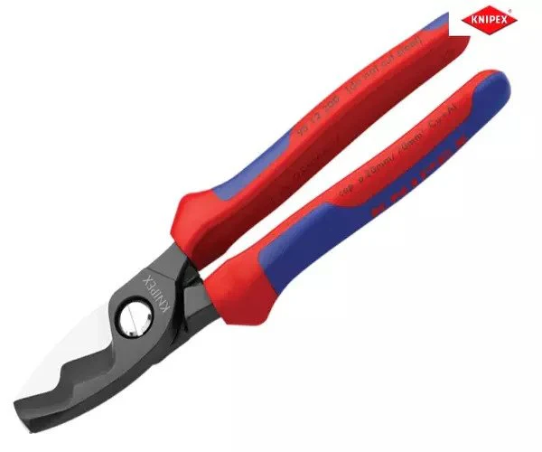 Knipex Cable Shears with Twin Cutting Edge Multi-Component Grip 200mm