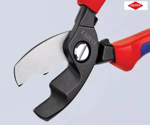 Knipex Cable Shears with Twin Cutting Edge Multi-Component Grip 200mm - Image 6