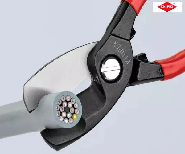 Knipex Cable Shears with Twin Cutting Edge PVC Grip 200mm - Image 4