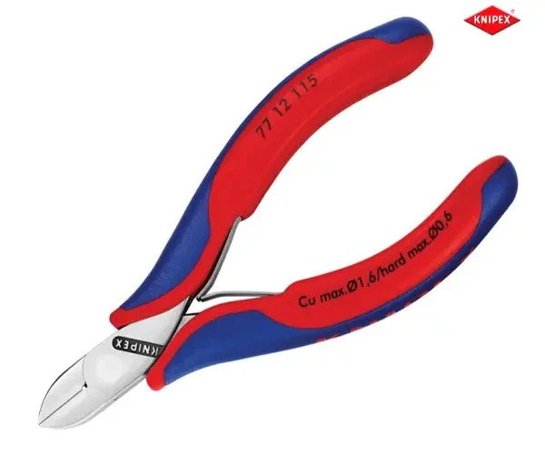 Knipex Electronics Diagonal Cut Pliers - Round Bevelled 115mm - Image 3