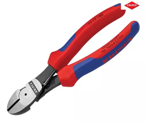Knipex High Leverage Diagonal Cutters Multi-Component Grip with Spring 180mm