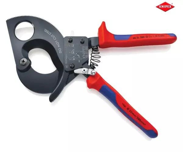 Knipex Ratchet Action Cable Shears Multi-Component Grip 280mm - Image 2