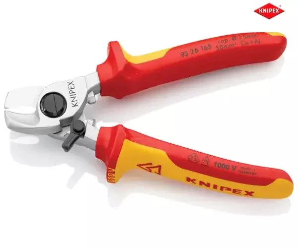 Knipex VDE Cable Shears with Return Spring 165mm - Image 2