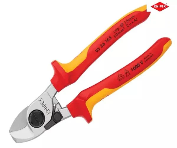 Knipex VDE Cable Shears with Return Spring 165mm - Image 3