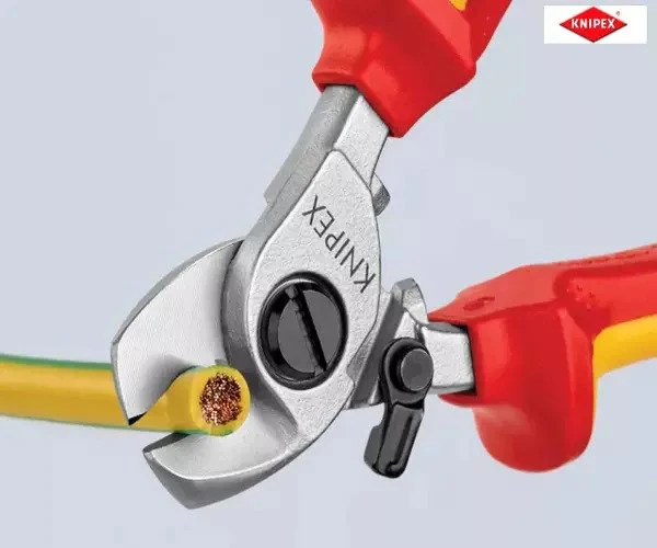 Knipex VDE Cable Shears with Return Spring 165mm - Image 4