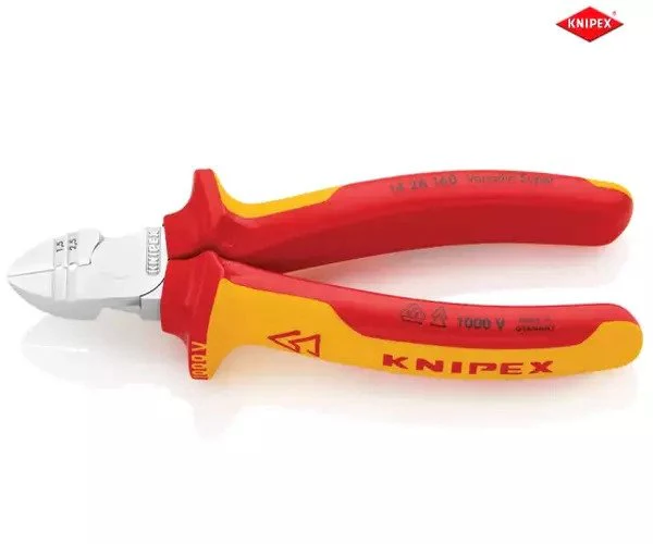 Knipex VDE Diagonal Insulation Stripper & Side Cutter 160mm - Image 2