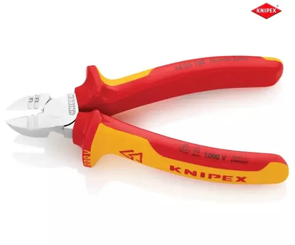 Knipex VDE Diagonal Insulation Stripper & Side Cutter 160mm - Image 3