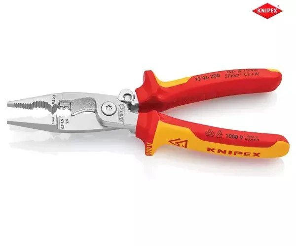 Knipex VDE Multifunctional Installation Pliers with Opening Spring 200mm - Image 3
