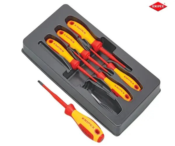 Knipex VDE Screwdriver Set, 6 Piece (inc. Pozidriv)