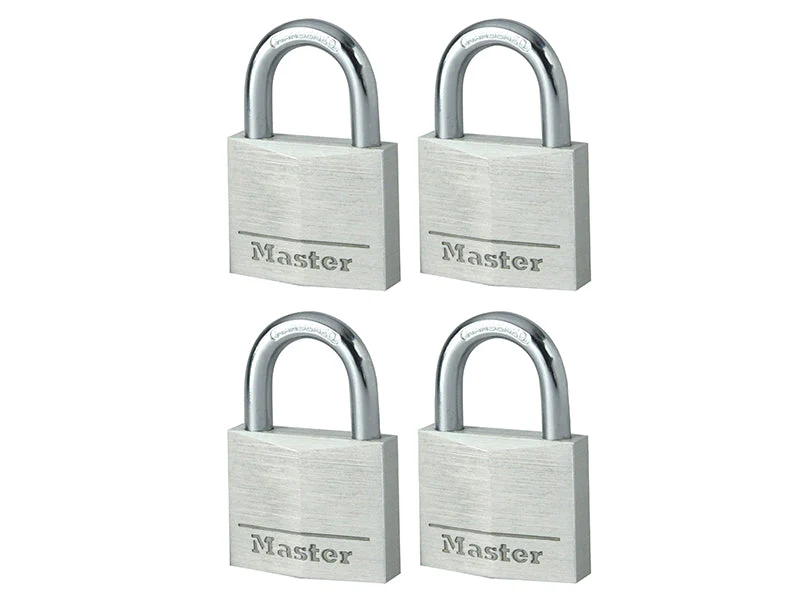 Master Lock Aluminium 40mm Padlock 4-Pin - Keyed Alike x 4