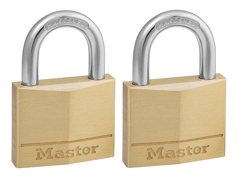 Master Lock  Solid Brass 40mm Padlock 4-Pin - Keyed Alike x 2
