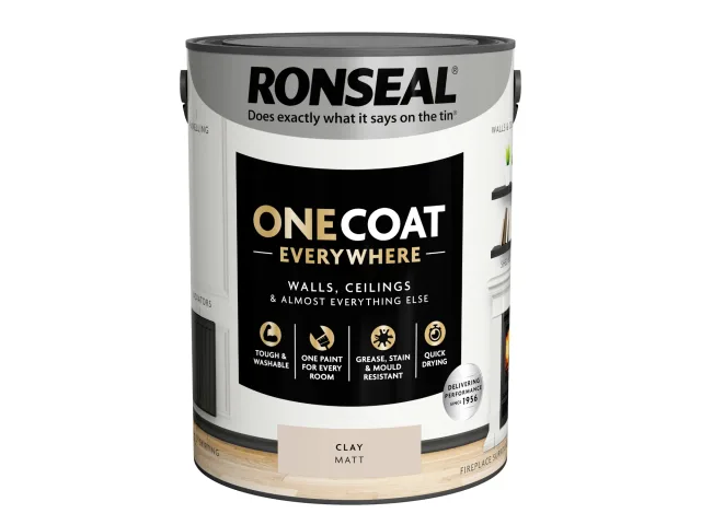 Ronseal One Coat Everywhere Interior Paint Clay Matt 5 litre - Image 3