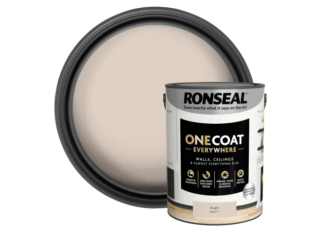 Ronseal One Coat Everywhere Interior Paint Clay Matt 5 litre - Image 4