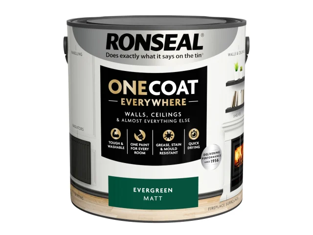 Ronseal One Coat Everywhere Interior Paint Evergreen Matt 2.5 litre - Image 3