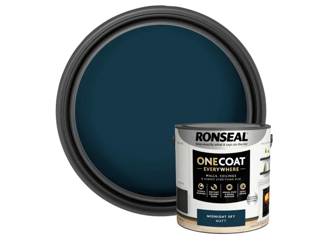 Ronseal One Coat Everywhere Interior Paint Midnight Sky Matt 2.5 litre - Image 4