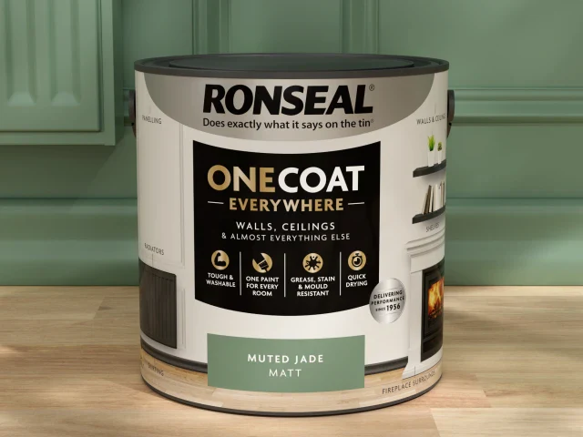 Ronseal One Coat Everywhere Interior Paint Muted Jade Matt 2.5 litre