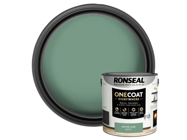 Ronseal One Coat Everywhere Interior Paint Muted Jade Matt 2.5 litre - Image 4