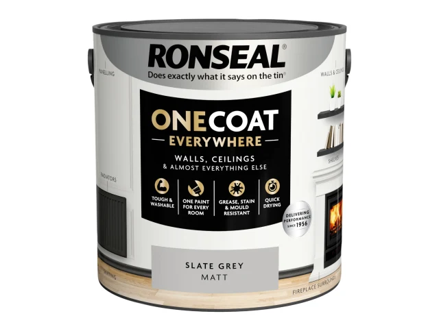 Ronseal One Coat Everywhere Interior Slate Grey Matt 2.5 litre - Image 3