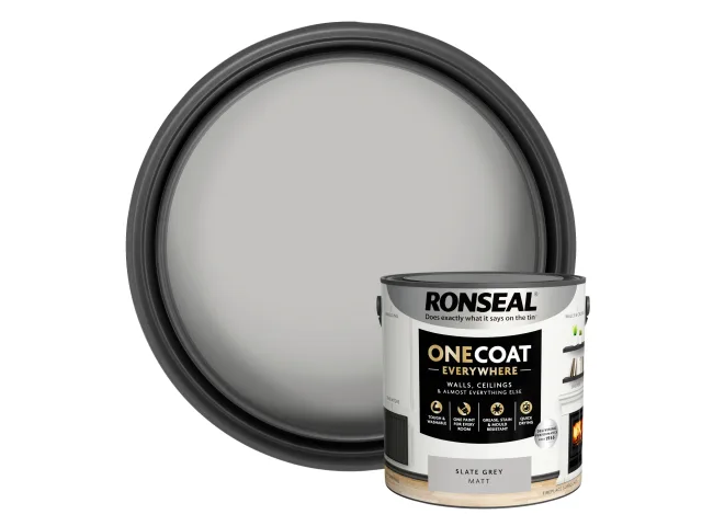 Ronseal One Coat Everywhere Interior Slate Grey Matt 2.5 litre - Image 4