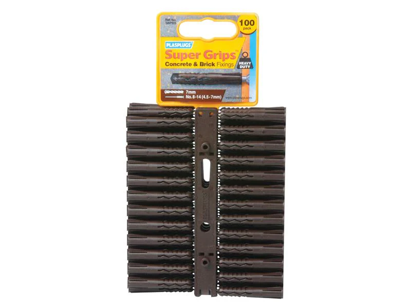 Plasplugs SBP 503 Solid Wall Super Grips™ Fixings Brown (100)