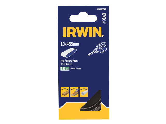 IRWIN® Powerfile Sanding Belt 13 x 455mm 120G (Pack 3) - Image 2