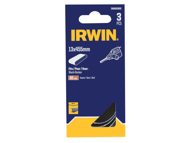 IRWIN® Powerfile Zirconium Sanding Belt 13 x 455mm 60G (Pack 3) - Image 2