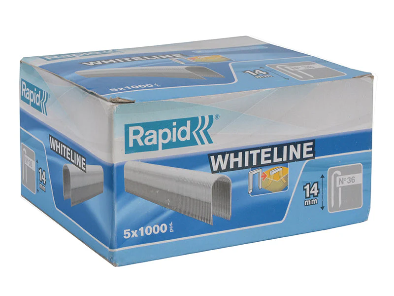 Rapid  36/14 14mm DP x 5m White Staples (Box 1000 x 5)
