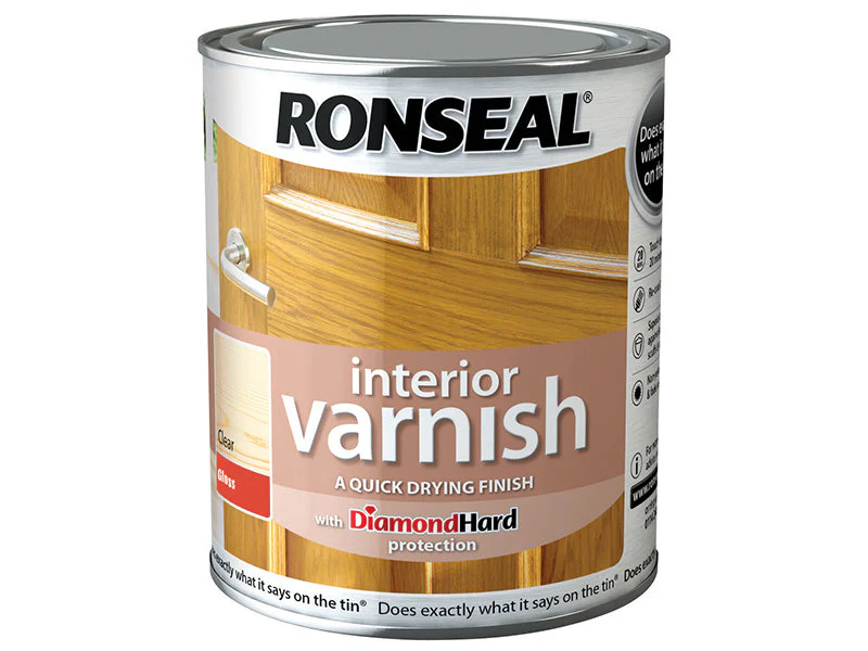 Ronseal  Interior Varnish Quick Dry Gloss Clear 750ml
