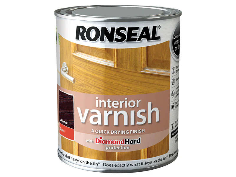 Ronseal  Interior Varnish Quick Dry Gloss Walnut 750ml