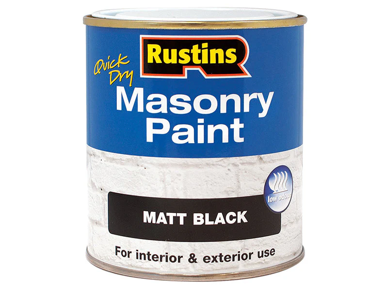Rustins  Quick Dry Masonry Paint Matt Black 250ml