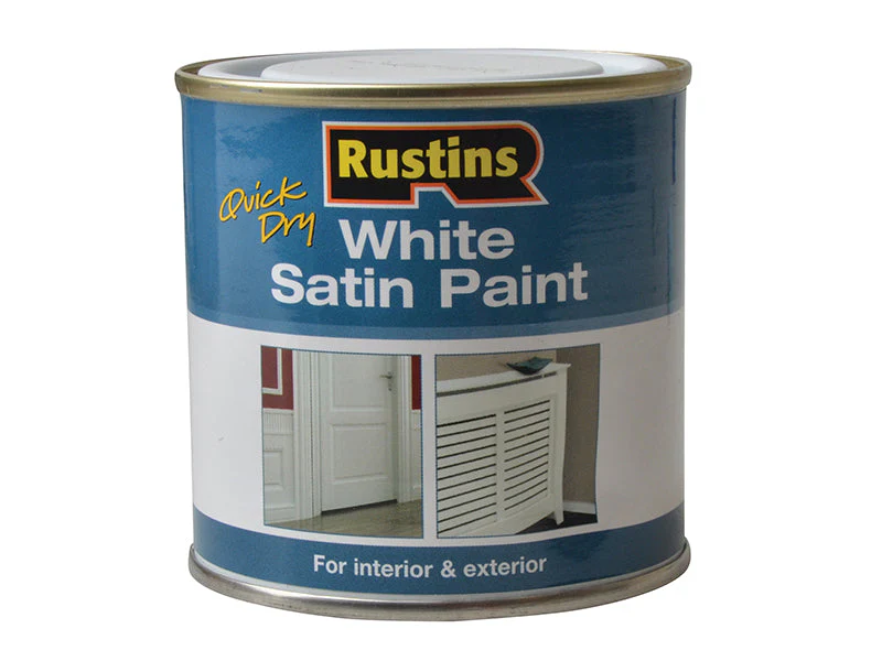 Rustins  Quick Dry White Satin Paint 250ml