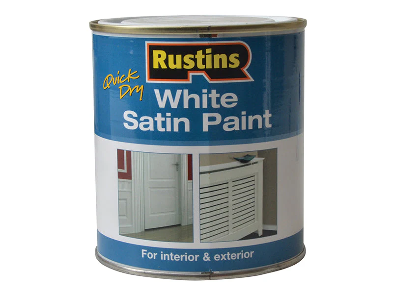 Rustins  Quick Dry White Satin Paint 500ml