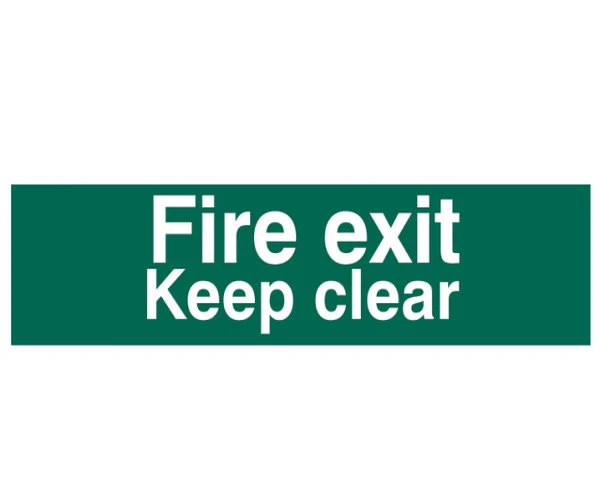 Scan Fire Exit Keep Clear Text Only - PVC 200 x 50mm