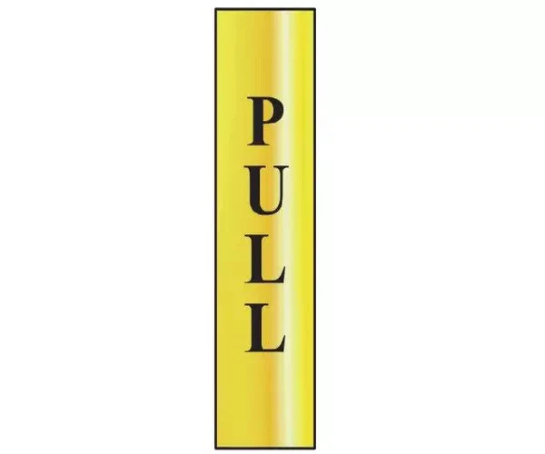 Scan Pull Vertical - Polished Brass Effect 50 x 200mm